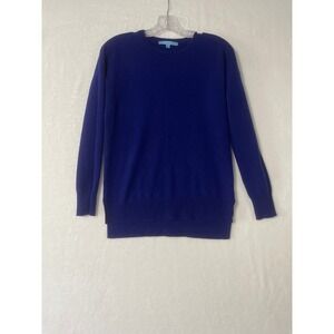 Antonio Melani Royal Blue 100% Cashmere Crew Neck Sweater Womens Small Luxury